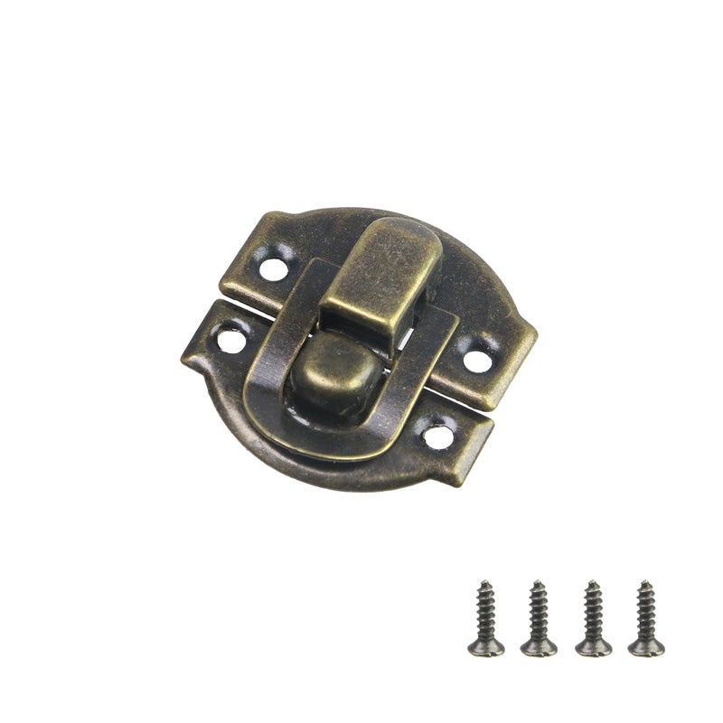 Geesatis 20 PCS Antique Bronze Hasp Latch, 1.1"x1" Jewelry Box Lock with Screws, Vintage Cabinet Clasp for Wood Box, Chest, Diary, Craft DIY - Image 3